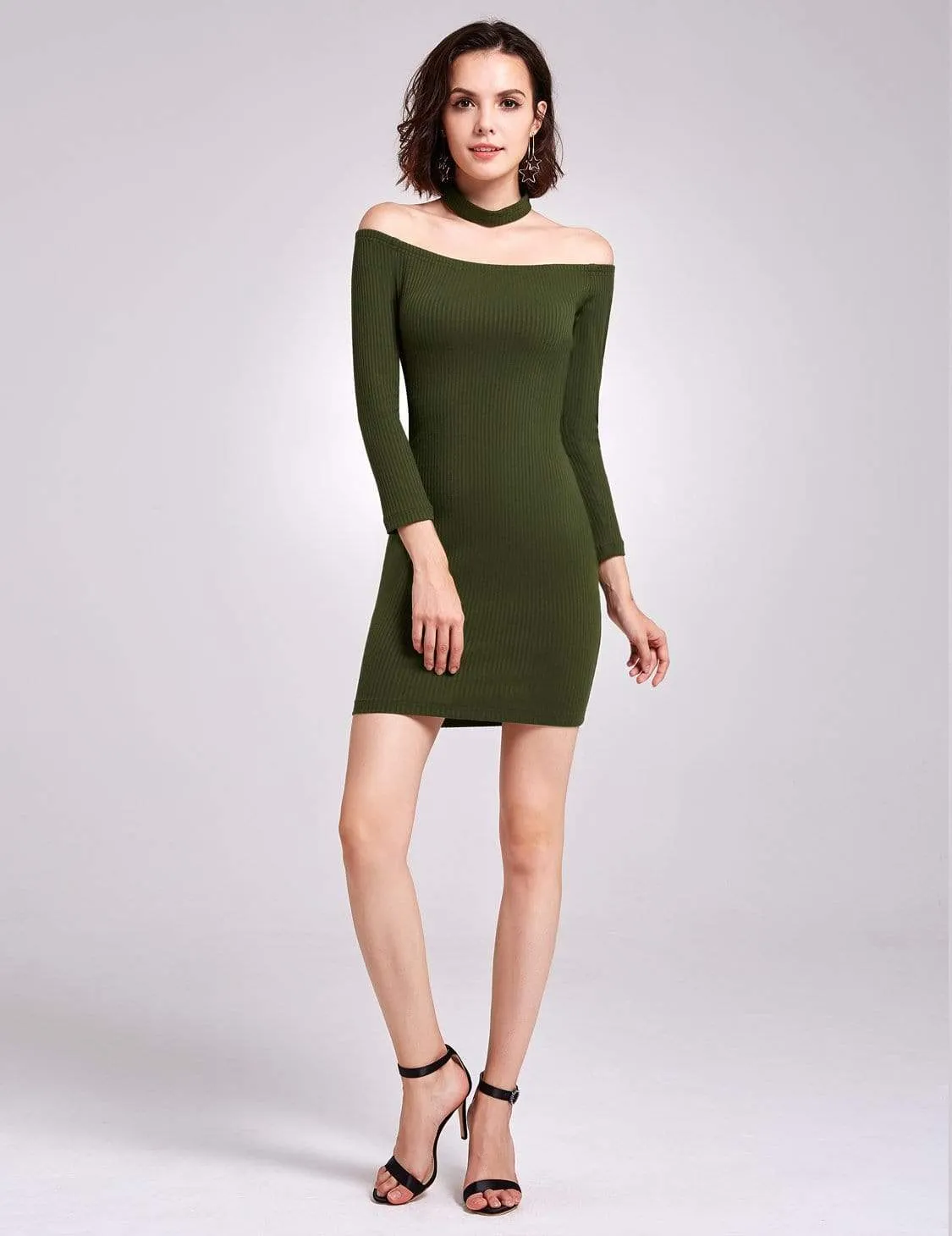 Alisa Pan Off Shoulder Knit Party Dress