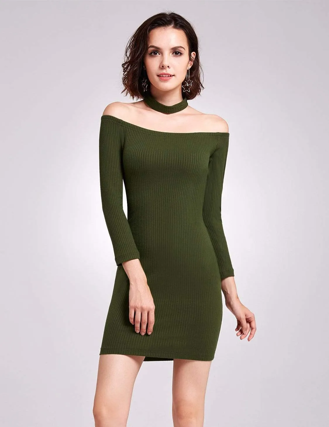 Alisa Pan Off Shoulder Knit Party Dress