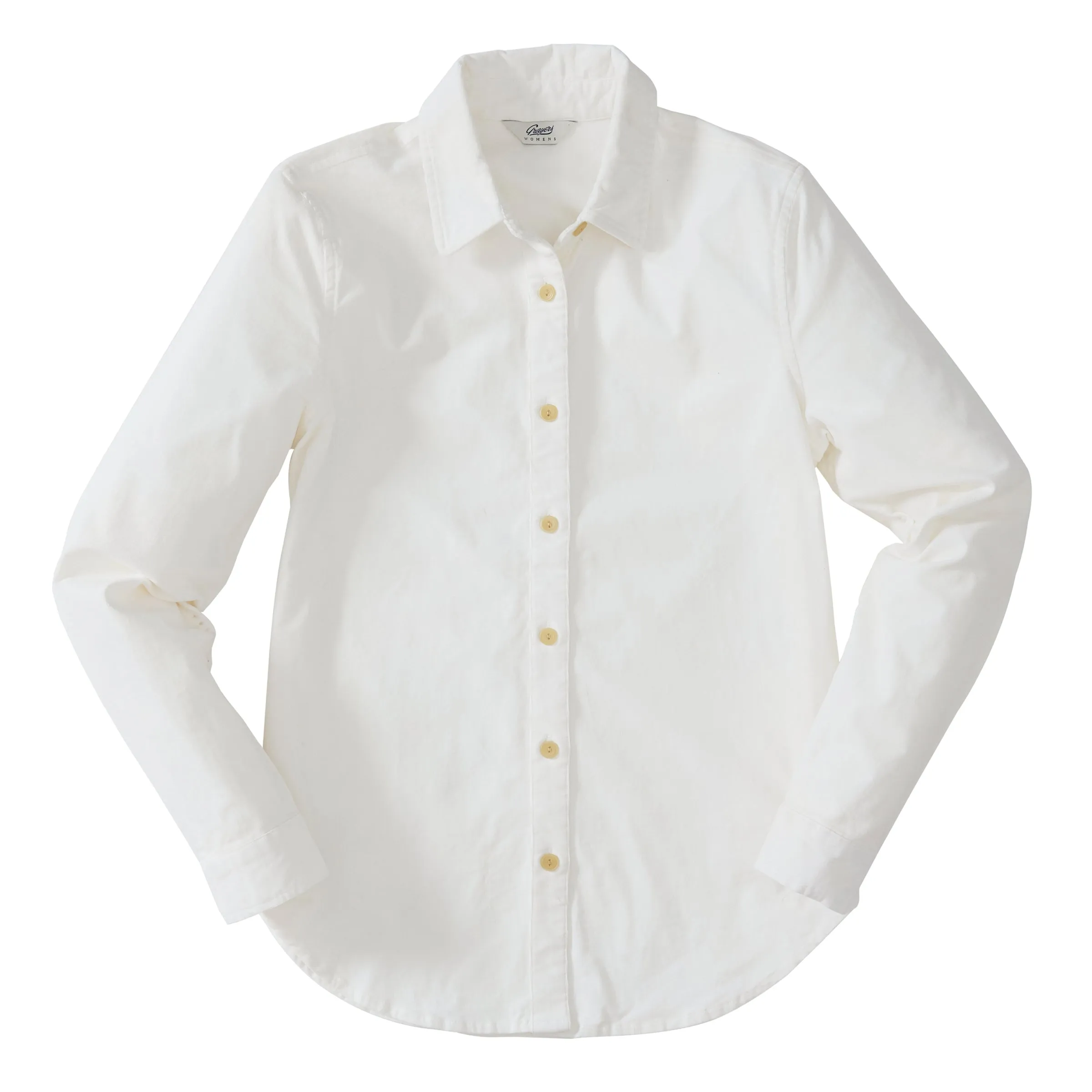 Annabela Slim Fit Stretch Corduroy Shirt - White (Final Sale)