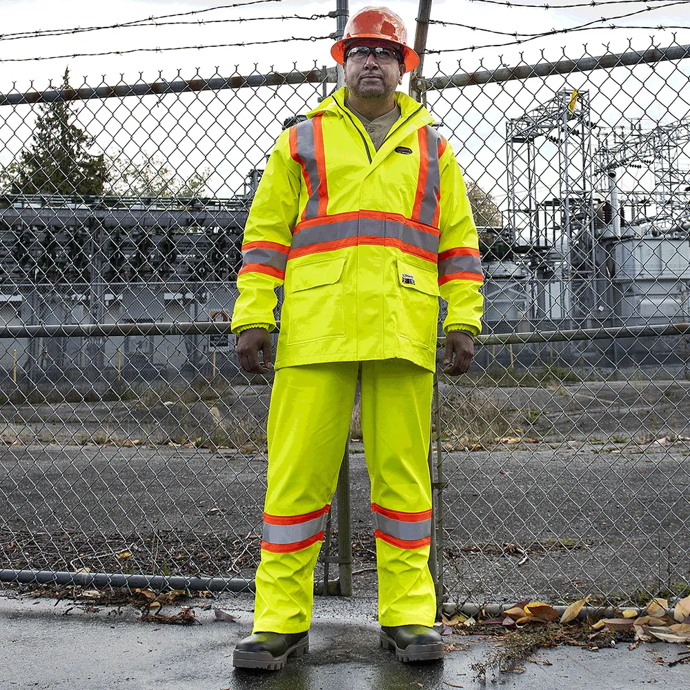 Bib Pants - Pioneer Hi-Viz FR Arc PU/Cotton Rain Bib Pants 5882 / 5883