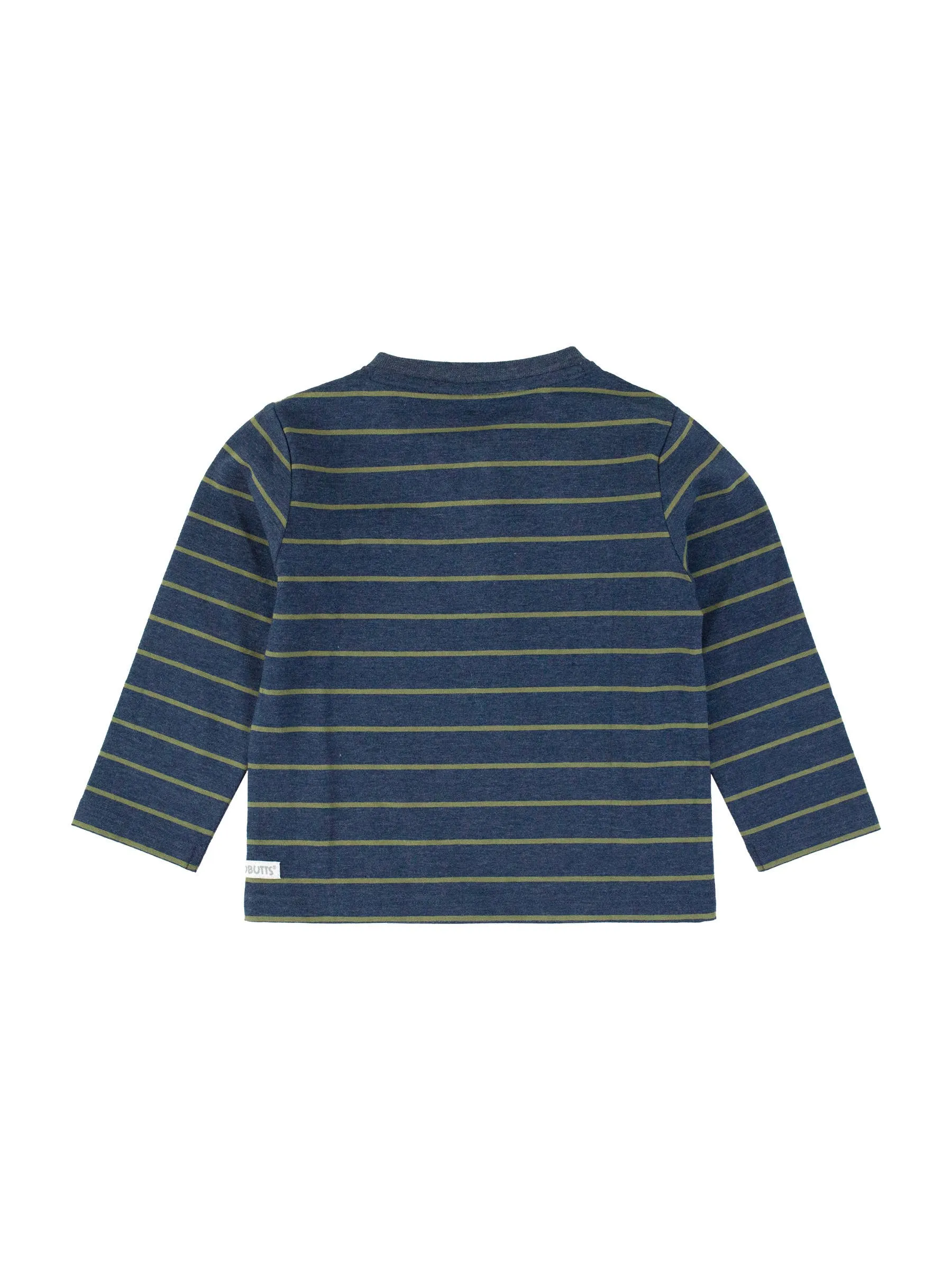 Boys Dusty Olive Stripe Knit Long Sleeve Henley Tee