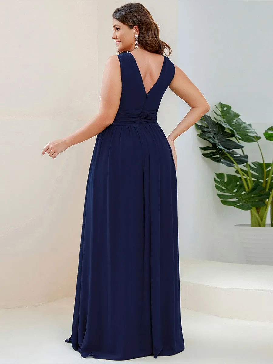 Chiffon Empire Waist Sleeveless Pleated Bridesmaid Dress