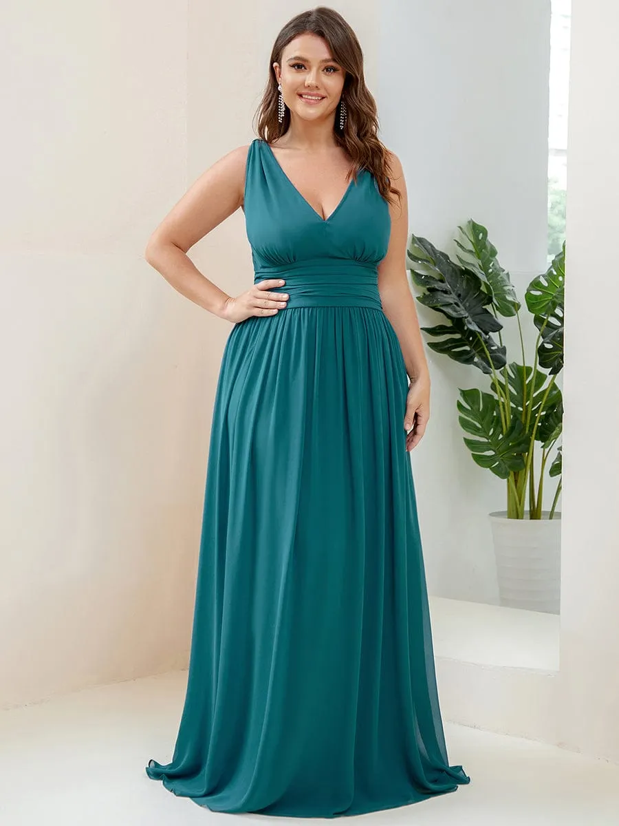 Chiffon Empire Waist Sleeveless Pleated Bridesmaid Dress