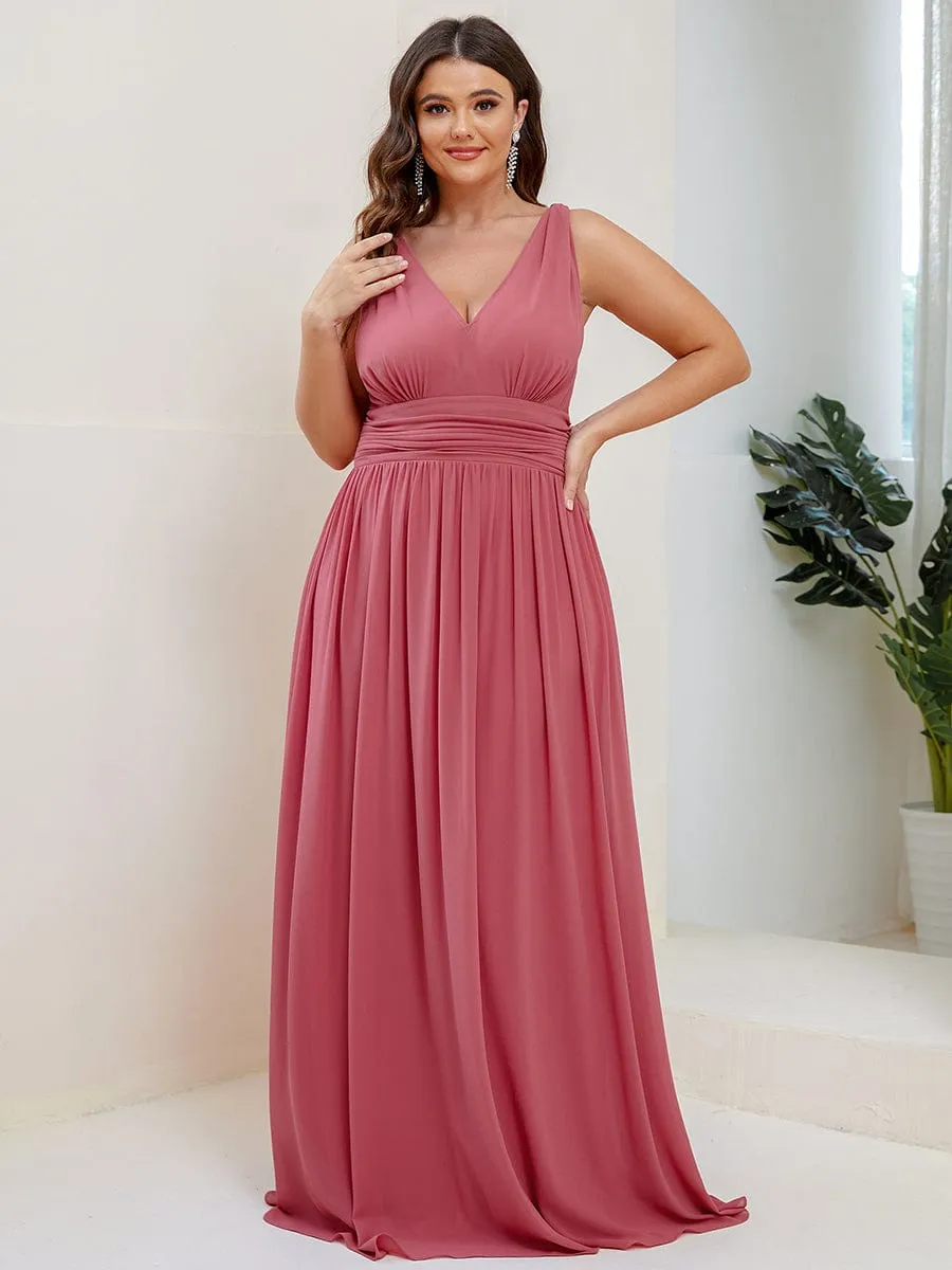 Chiffon Empire Waist Sleeveless Pleated Bridesmaid Dress