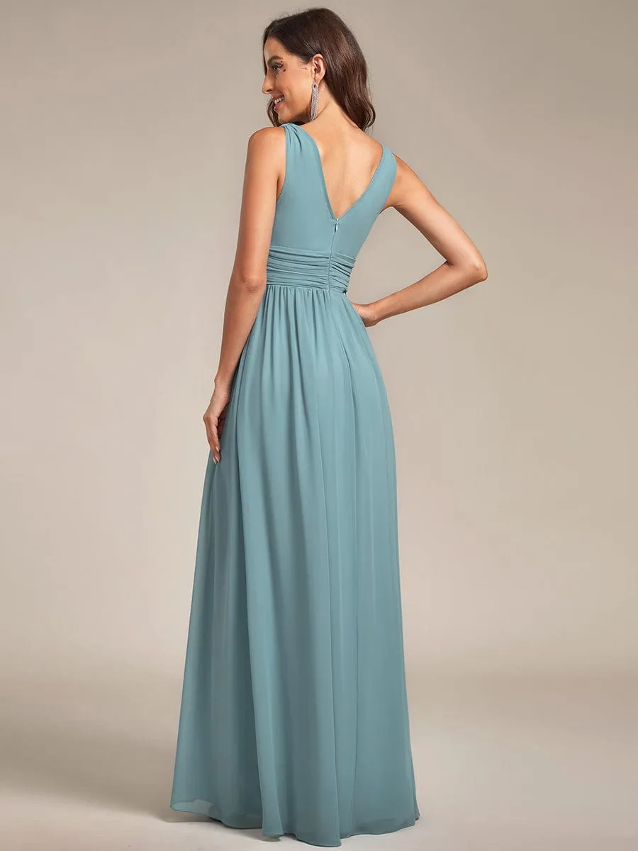 Chiffon Empire Waist Sleeveless Pleated Bridesmaid Dress