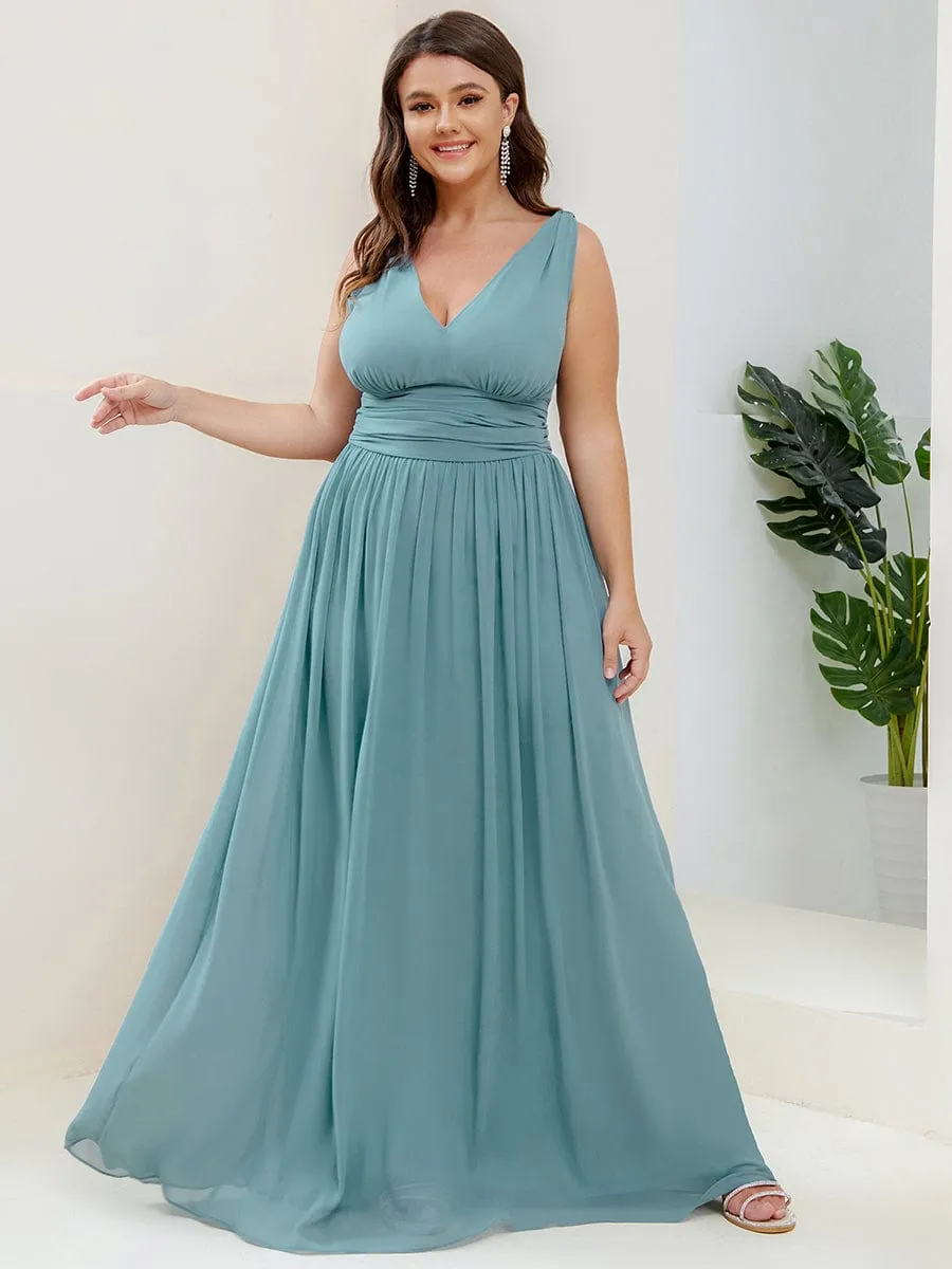 Chiffon Empire Waist Sleeveless Pleated Bridesmaid Dress