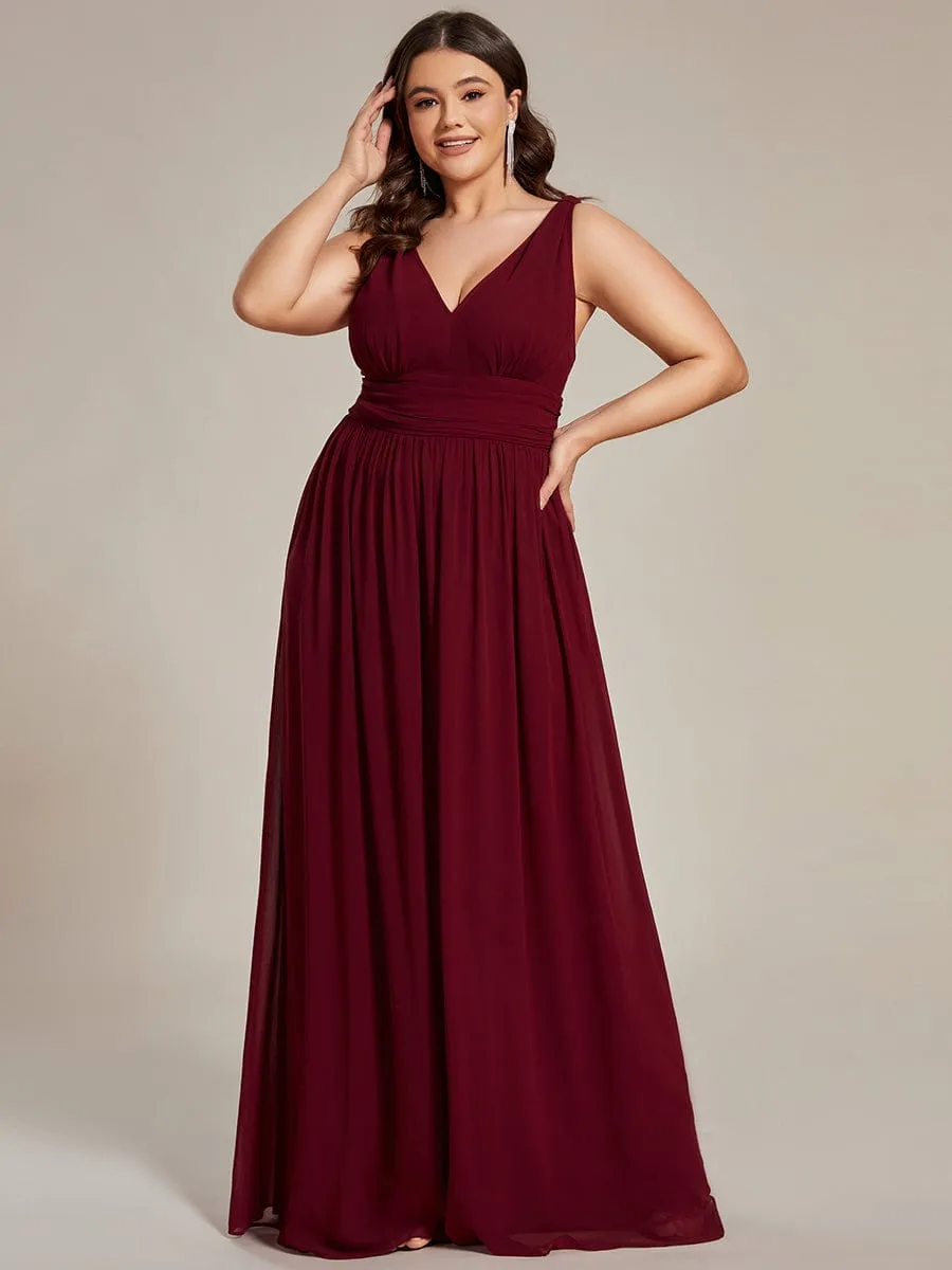 Chiffon Empire Waist Sleeveless Pleated Bridesmaid Dress