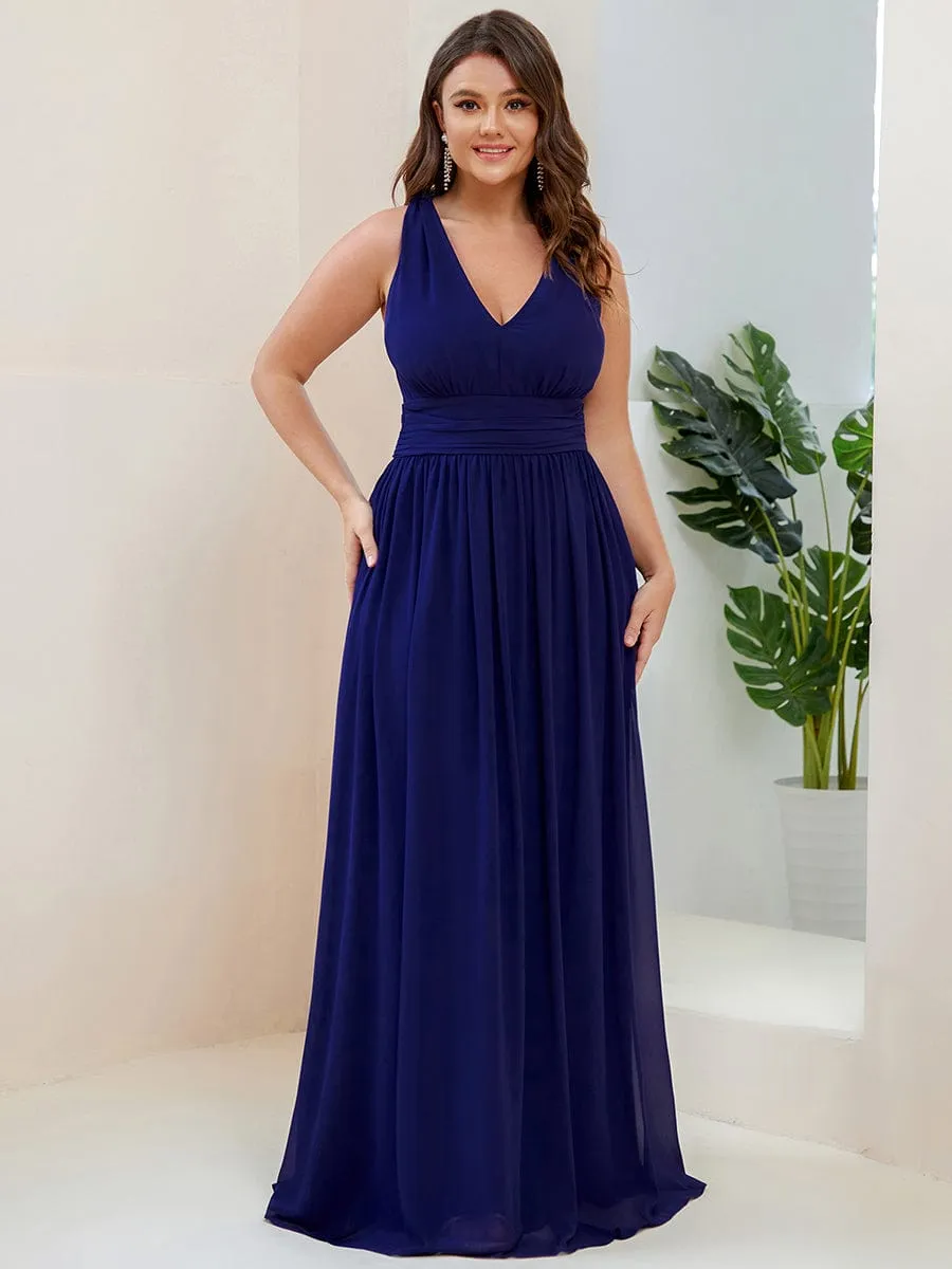 Chiffon Empire Waist Sleeveless Pleated Bridesmaid Dress