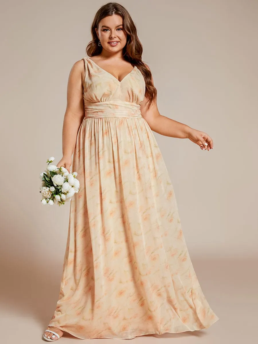 Chiffon Empire Waist Sleeveless Pleated Bridesmaid Dress