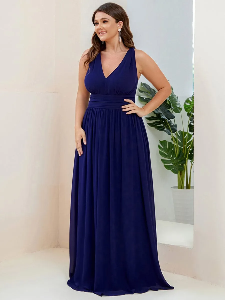 Chiffon Empire Waist Sleeveless Pleated Bridesmaid Dress