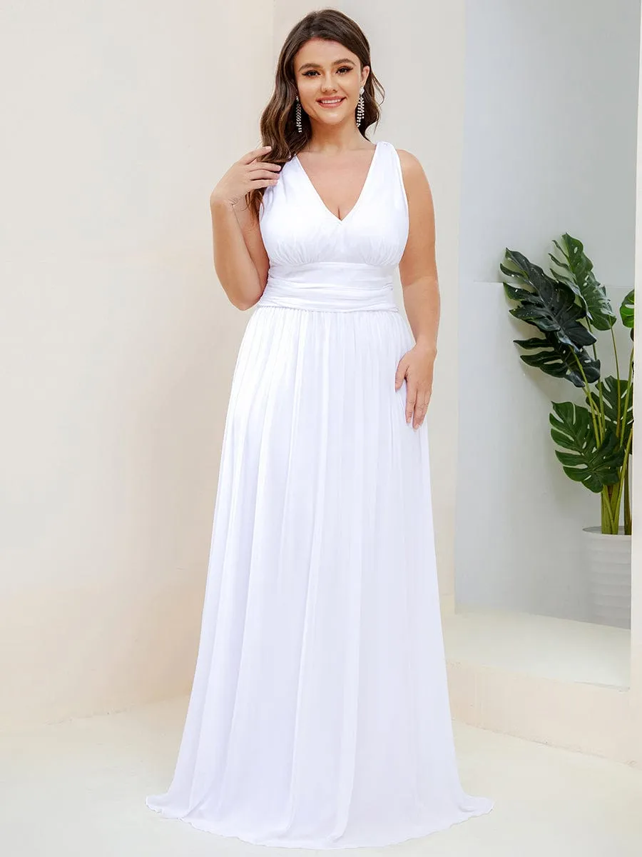 Chiffon Empire Waist Sleeveless Pleated Bridesmaid Dress