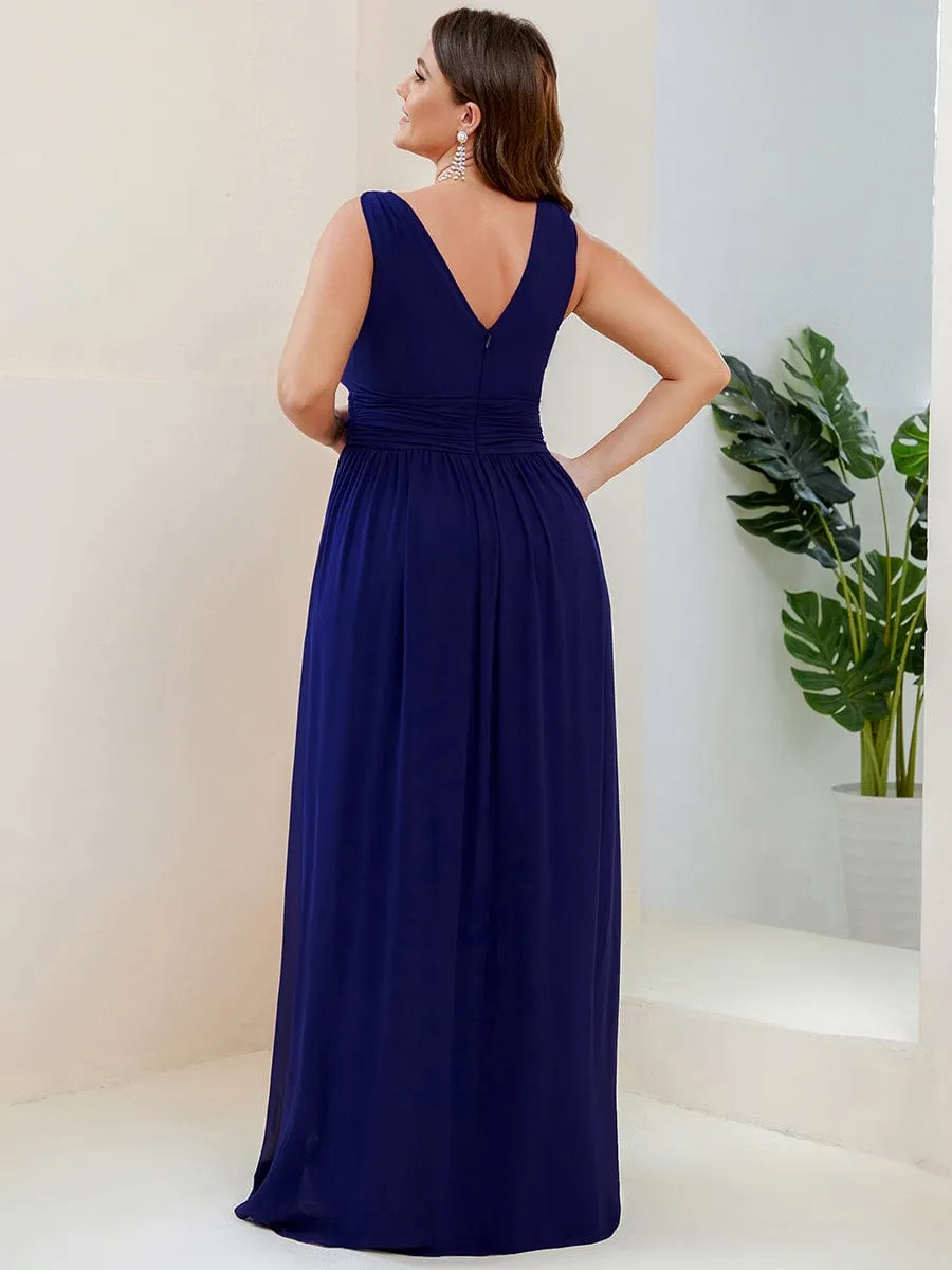 Chiffon Empire Waist Sleeveless Pleated Bridesmaid Dress