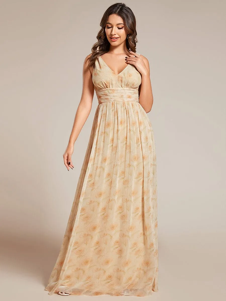 Chiffon Empire Waist Sleeveless Pleated Bridesmaid Dress