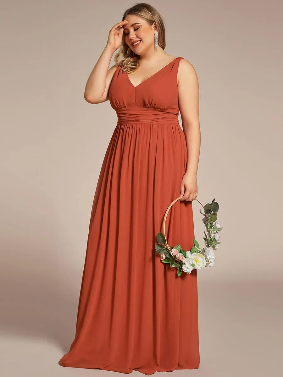 Chiffon Empire Waist Sleeveless Pleated Bridesmaid Dress