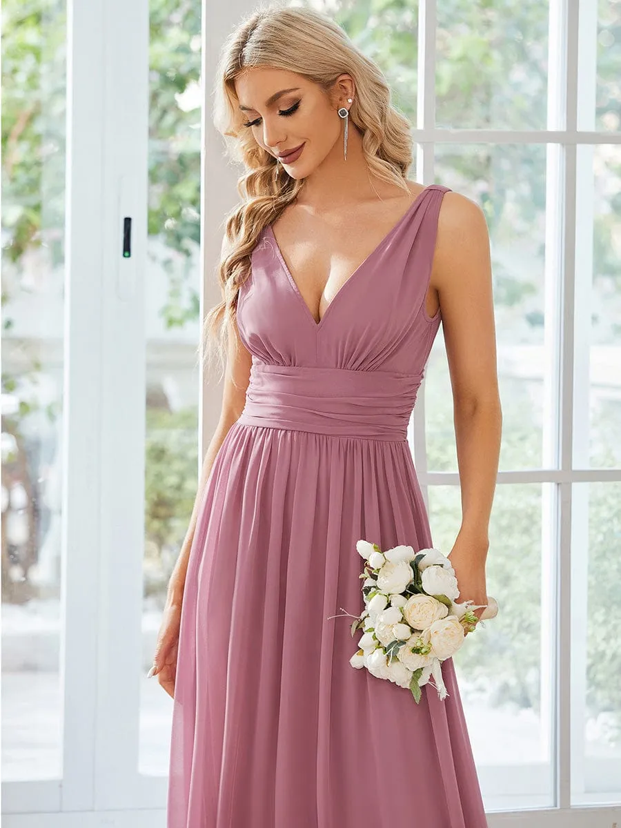 Chiffon Empire Waist Sleeveless Pleated Bridesmaid Dress