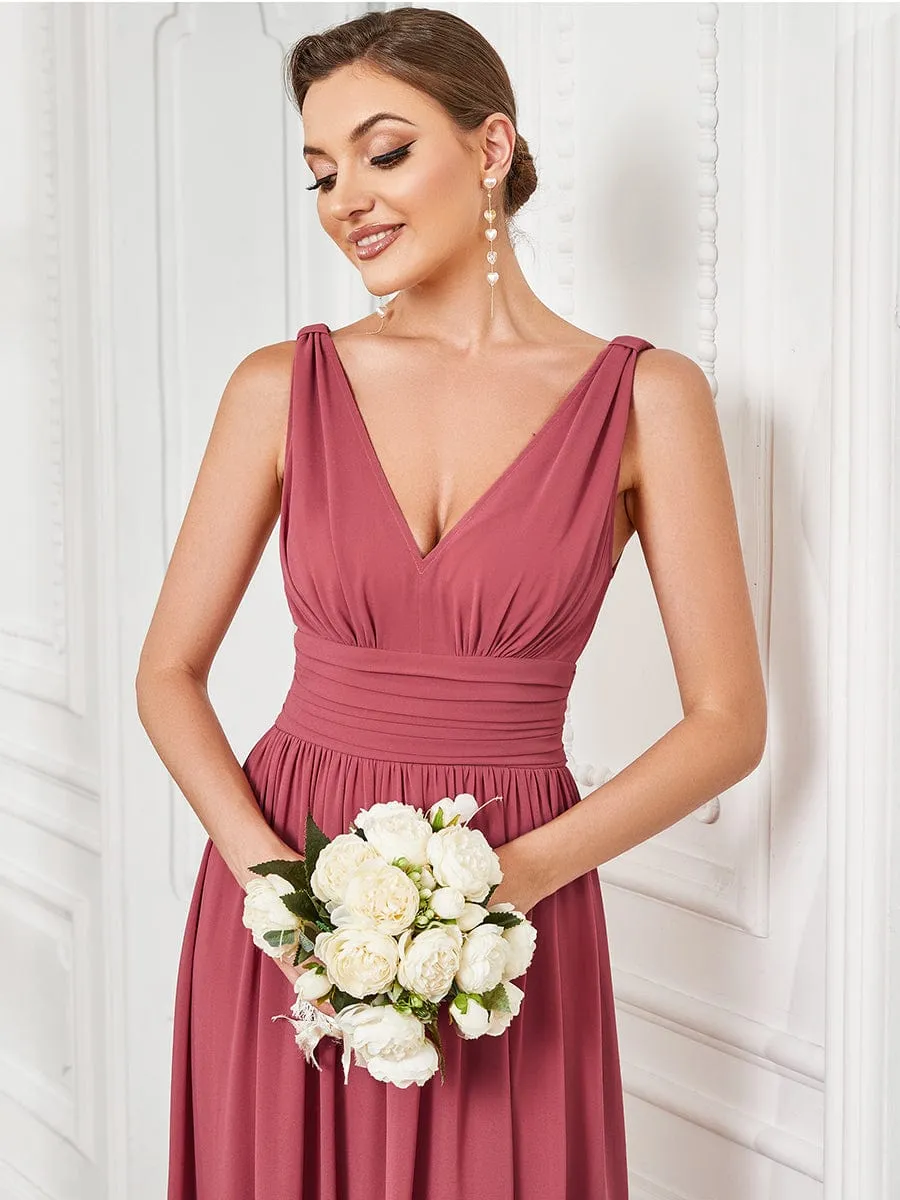 Chiffon Empire Waist Sleeveless Pleated Bridesmaid Dress