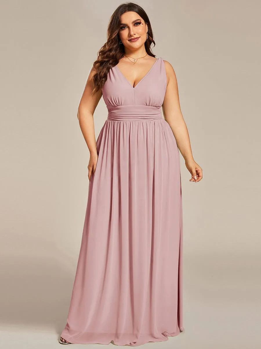 Chiffon Empire Waist Sleeveless Pleated Bridesmaid Dress