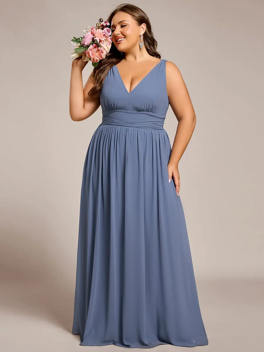 Chiffon Empire Waist Sleeveless Pleated Bridesmaid Dress