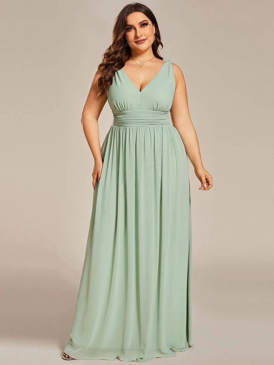 Chiffon Empire Waist Sleeveless Pleated Bridesmaid Dress