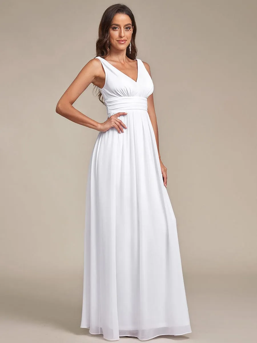 Chiffon Empire Waist Sleeveless Pleated Bridesmaid Dress