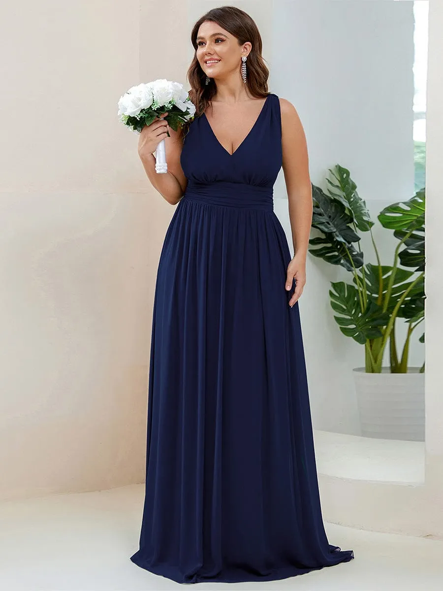 Chiffon Empire Waist Sleeveless Pleated Bridesmaid Dress