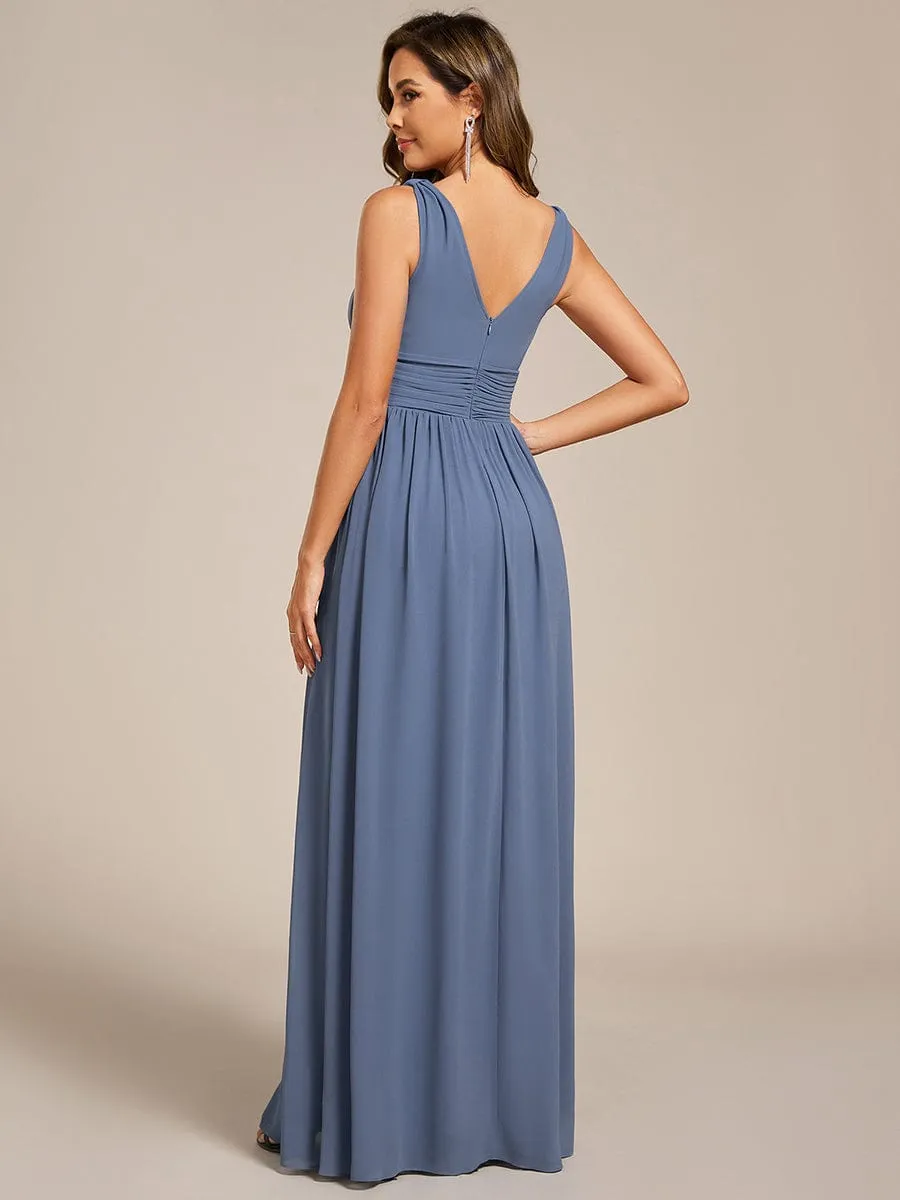 Chiffon Empire Waist Sleeveless Pleated Bridesmaid Dress