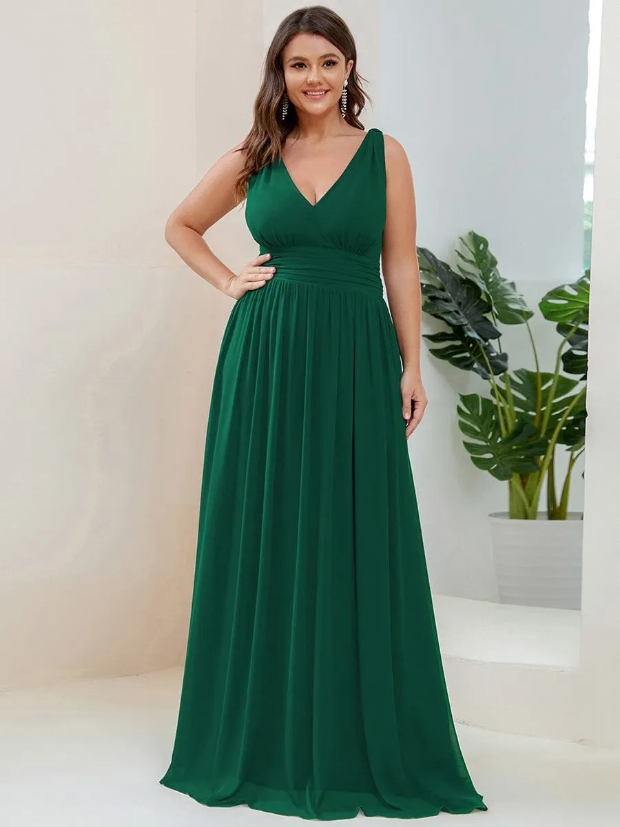 Chiffon Empire Waist Sleeveless Pleated Bridesmaid Dress