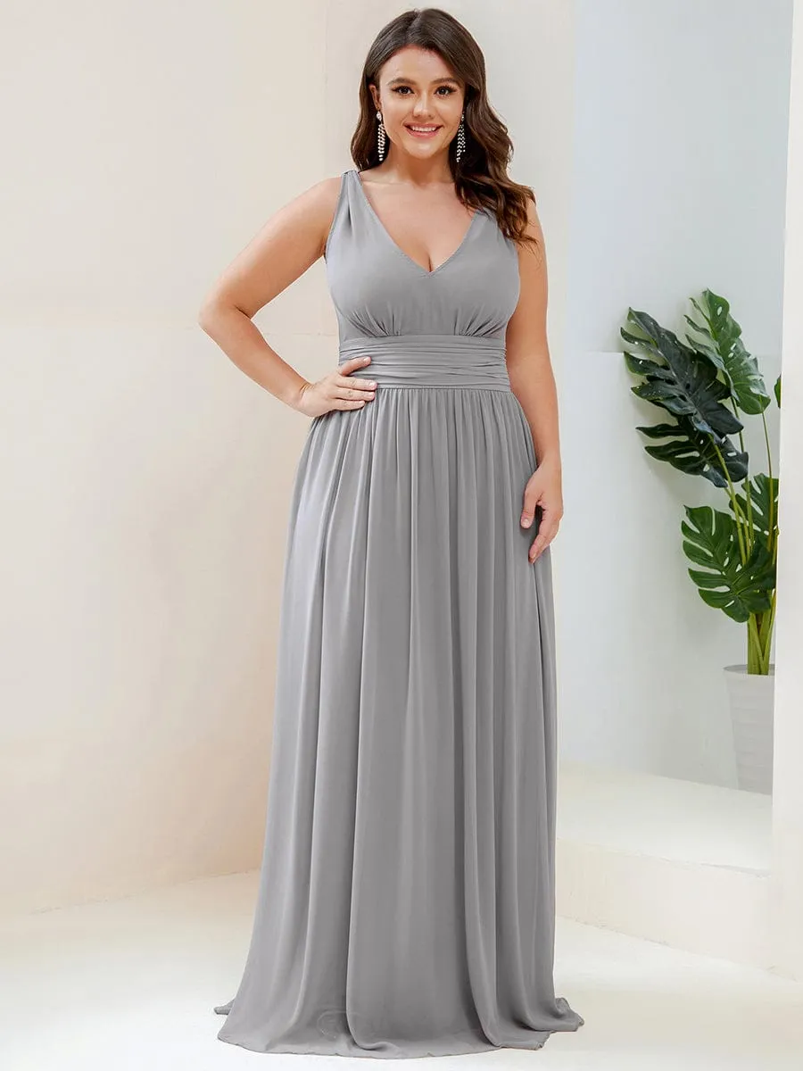 Chiffon Empire Waist Sleeveless Pleated Bridesmaid Dress