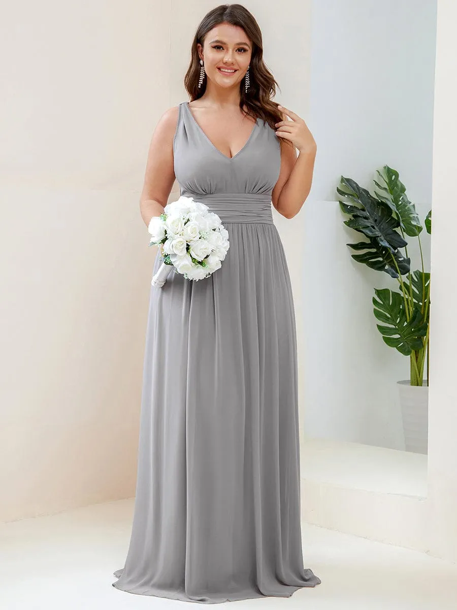 Chiffon Empire Waist Sleeveless Pleated Bridesmaid Dress