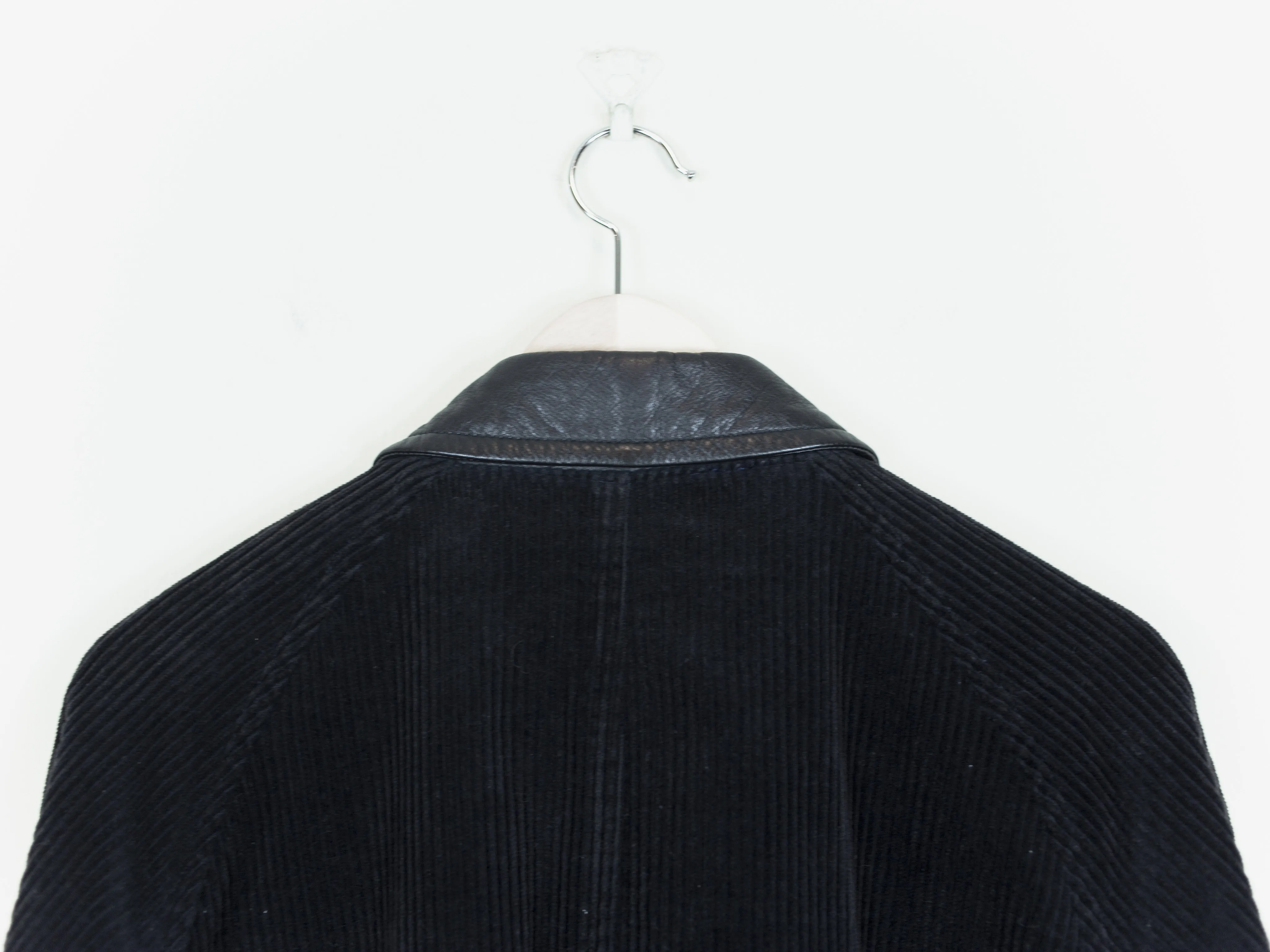 Comme des Garçons Homme 1990 Corduroy Leather-Collar Mac