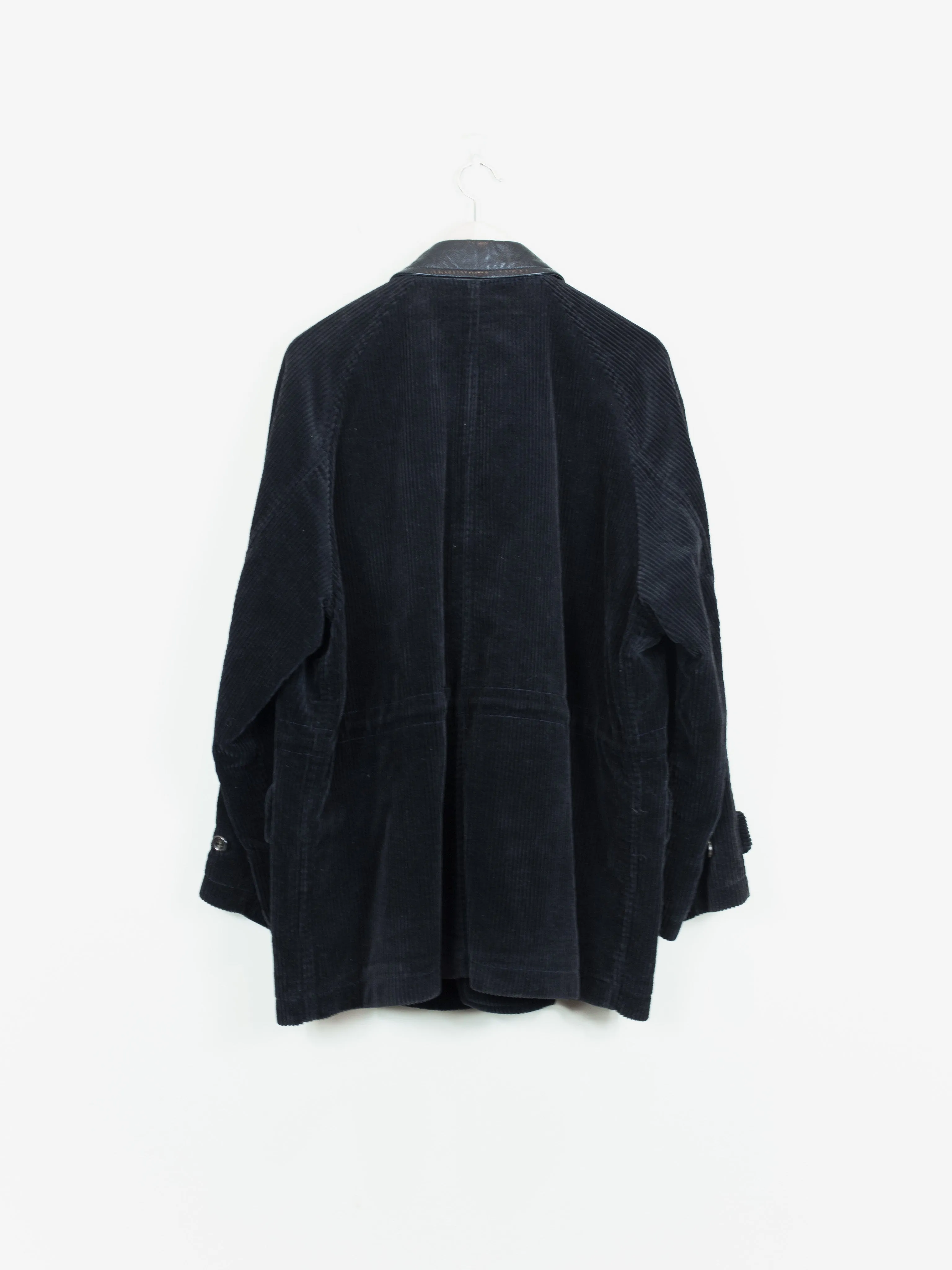 Comme des Garçons Homme 1990 Corduroy Leather-Collar Mac