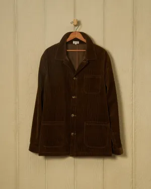 Corduroy French Workman’s Jacket in Chocolate