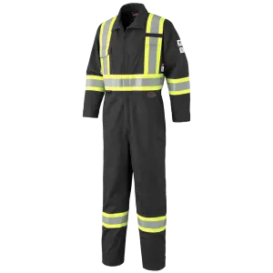 Coveralls - Pioneer FR-Tech® FR/ARC Rated 88/12 Cotton/Nylon 7oz Black Safety Coveralls 7702BK / 7702BKT