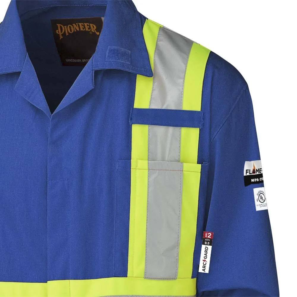 Coveralls - Pioneer Royal Blue Hi-Viz Flame Resistant Cotton Coveralls, 5558A / 5558AT