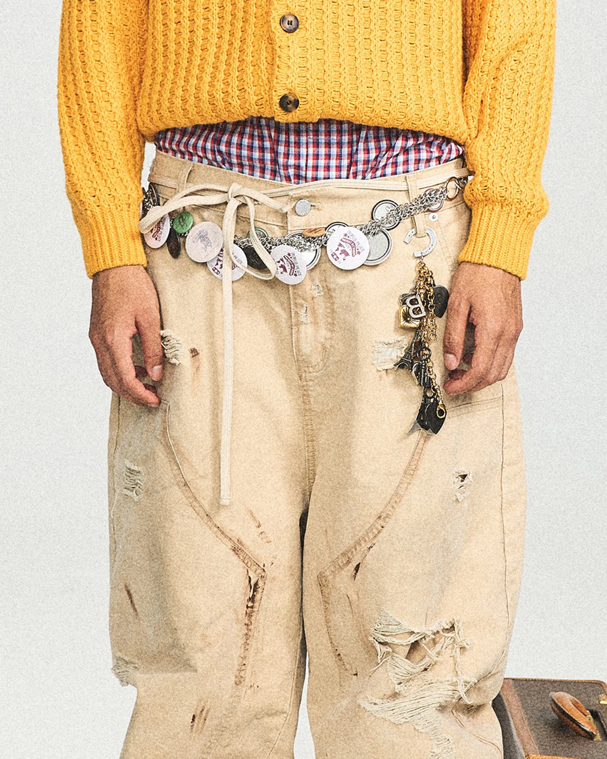 Distressed Double-Knee Pants