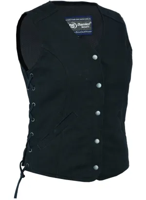 DM908  Women's Denim Longer Body & ¾ Vest - Side Laces