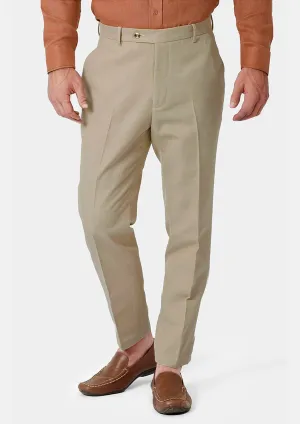 Dune Beige Cotton Chino Pants