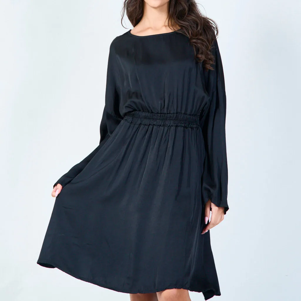 Flowy long-sleeve midi dress wholesale