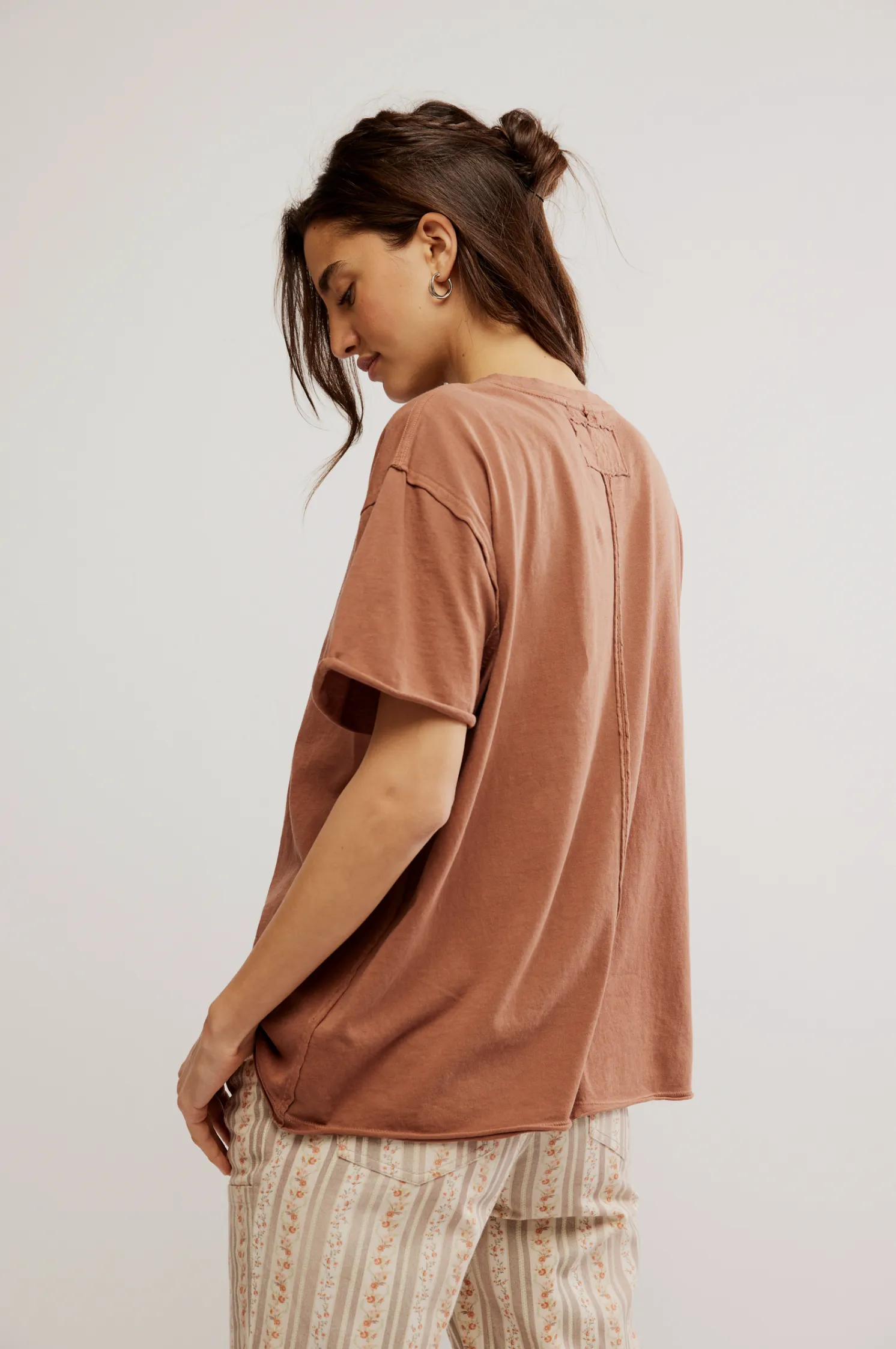 Free People Nina Basic Tee in Tortiose Shell