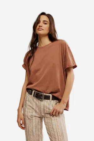 Free People Nina Basic Tee in Tortiose Shell