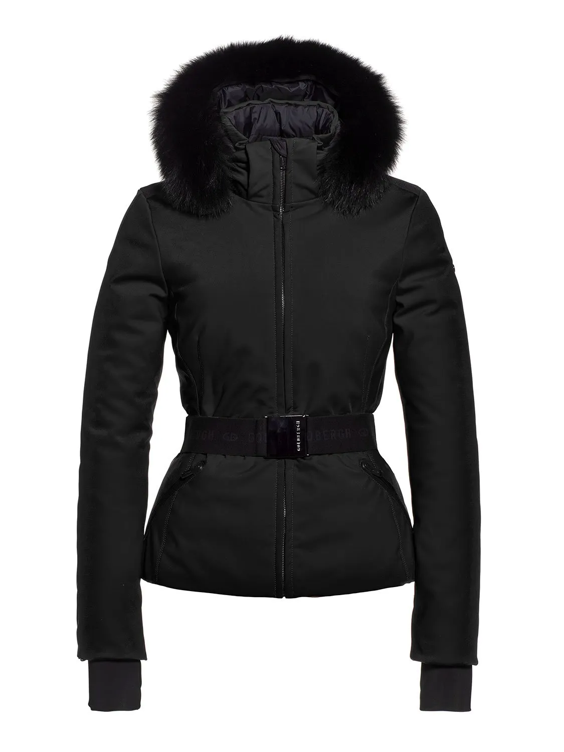 Goldbergh Hida Black Ski Jacket with Fox Fur Trimmed Hood