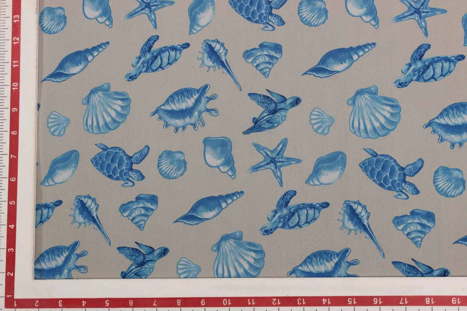 Grey Objects Printed Georgette Fabric