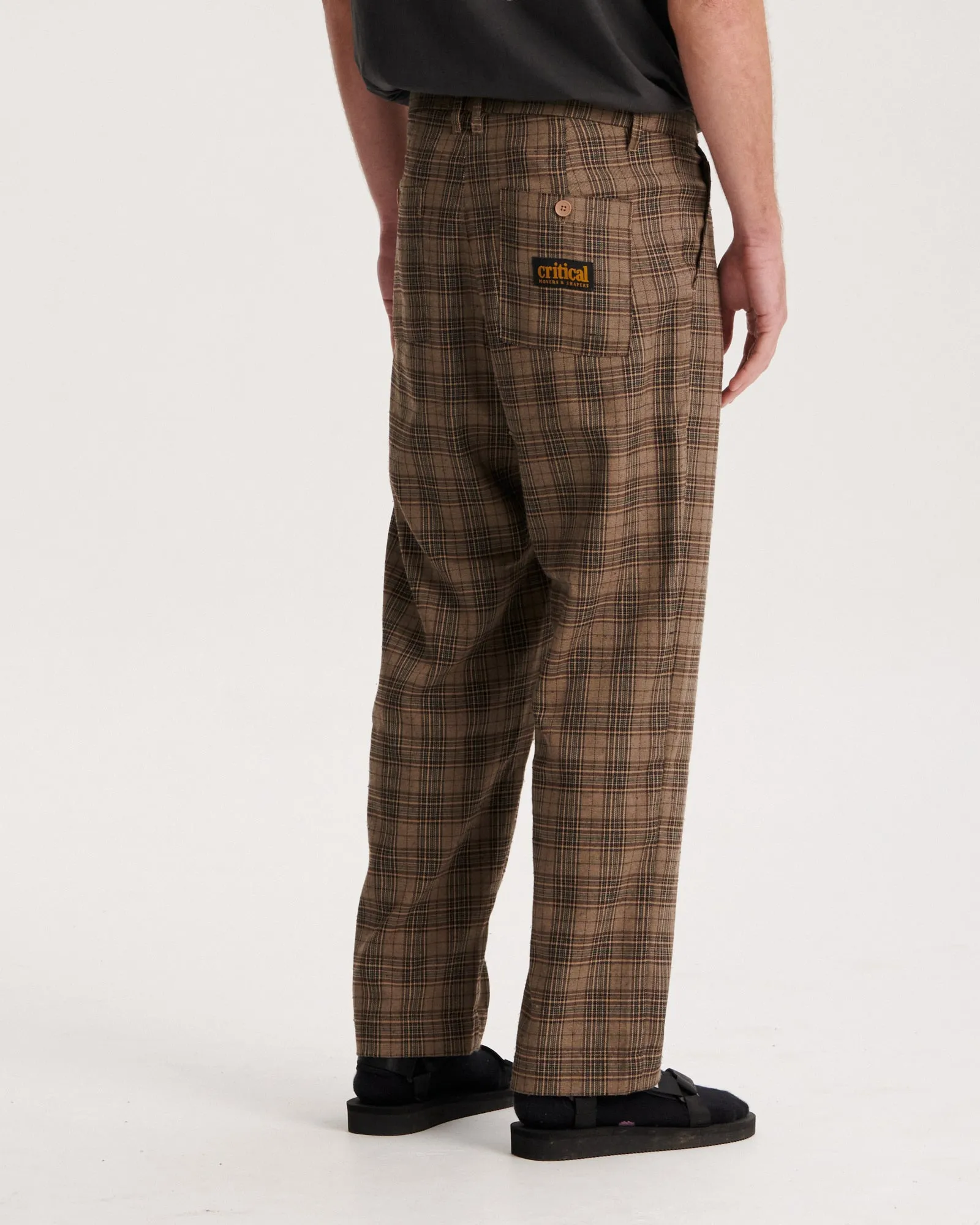 Harro Check Pleat Pant - Brown