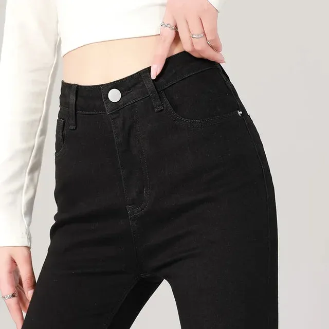 High Waist Stretch Slim Pants Casual Skinny Jeans Female Pencil Denim