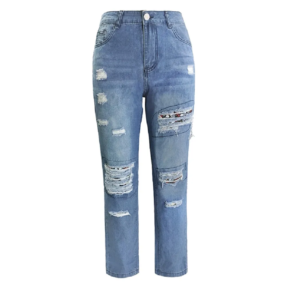 JuliaFashion - 2024 Women Loose Casual Pants Street Wear Wash Denim Pants