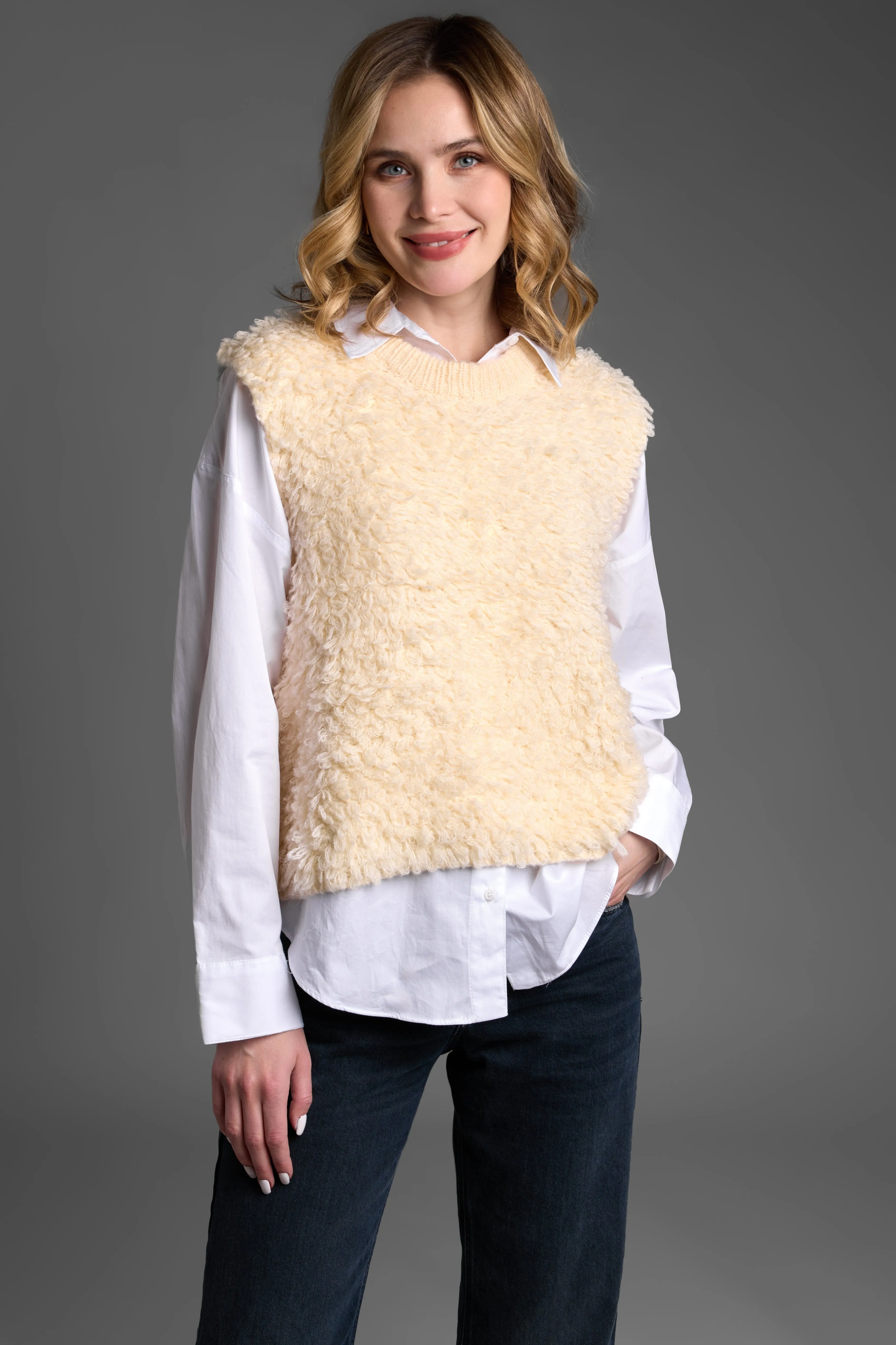 Looped Knit Sweater Vest