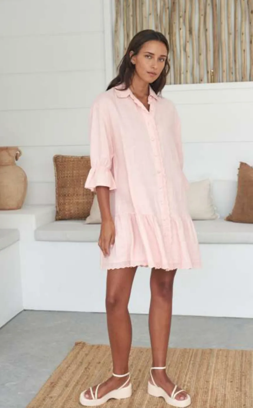 Maria Linen Shirt Mini Dress