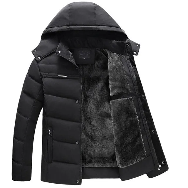 Men Casual Jacket Thicken Warm Windproof Winter Coats