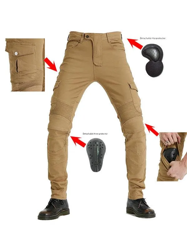 Men's Casual Motorcycle Riding Denim Pants Motorbike Anti-Fall Racing Pants with CE Certified Protective Gear All-Season