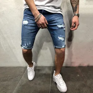 Men's Fashion Casual Hole Denim Shorts